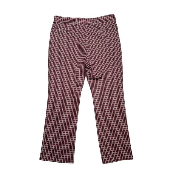 Haband Vintage 70s Checkered Plaid Slacks Red Gray Trousers Relaxed Fit Custom - Picture 3 of 6